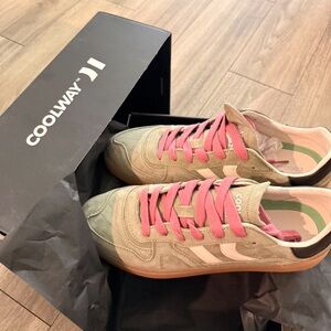 Coolway Women's Sneakers - Olive and Pink